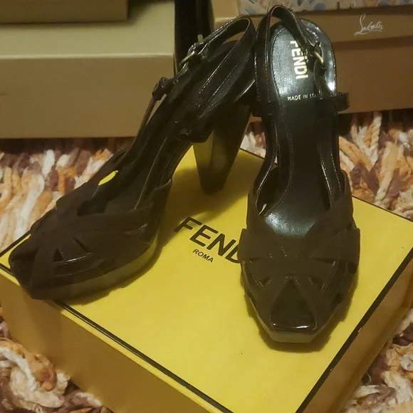 Fendi Heels Brown NEW - Picture 5 of 15
